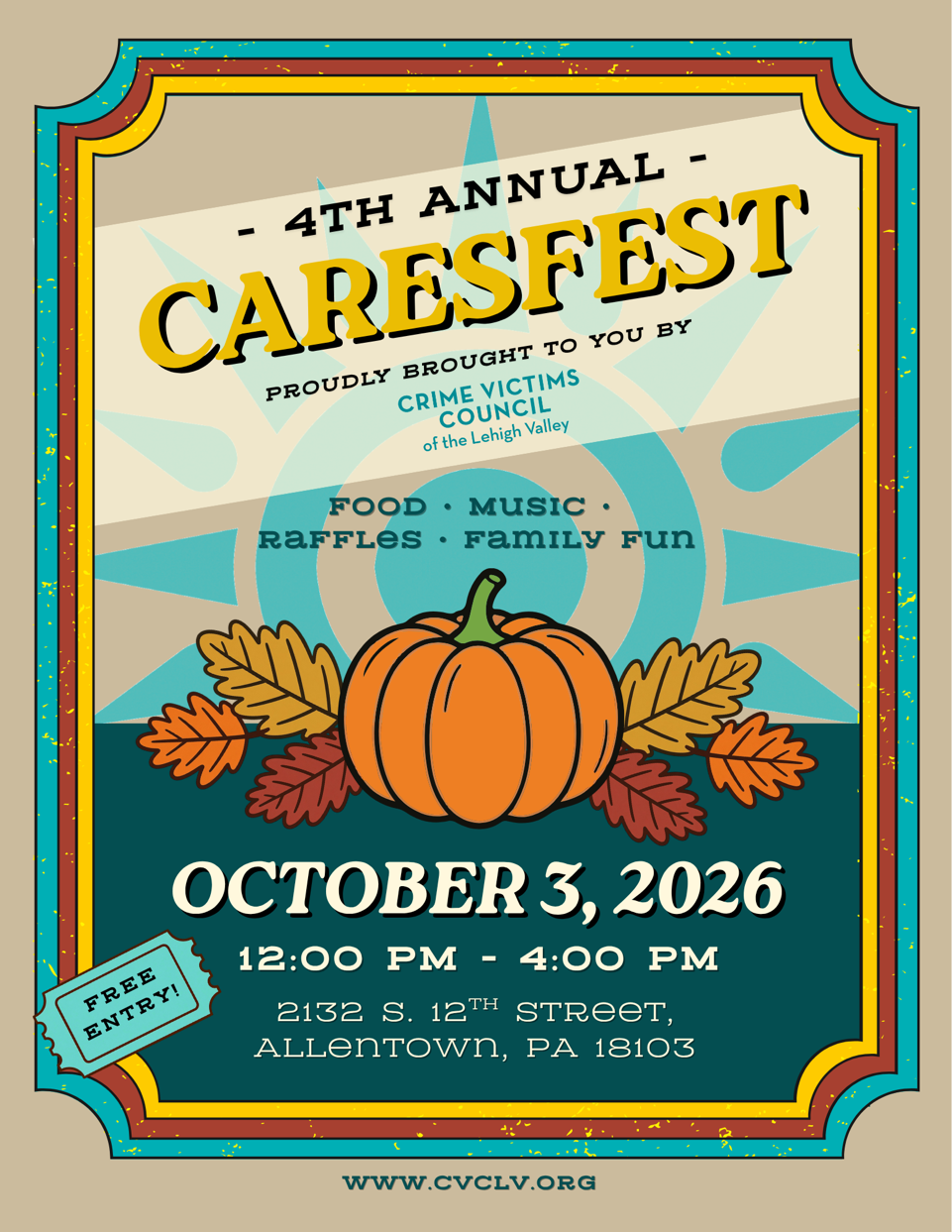 4th Annual Caresfest Free Entry. Food, Music, Raffles, Family Fun